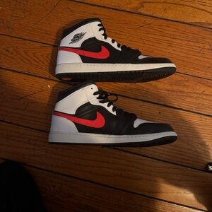 Nike Black and Red High-Top Sneakers